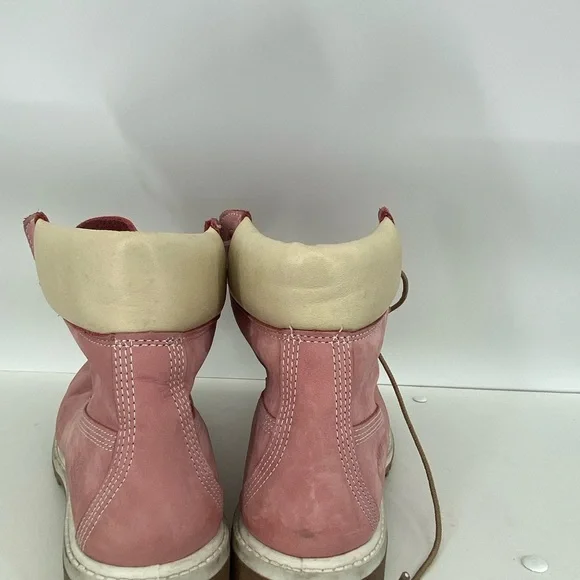 Timberland Pink Boots with Cream Collar - Picture 2 of 5